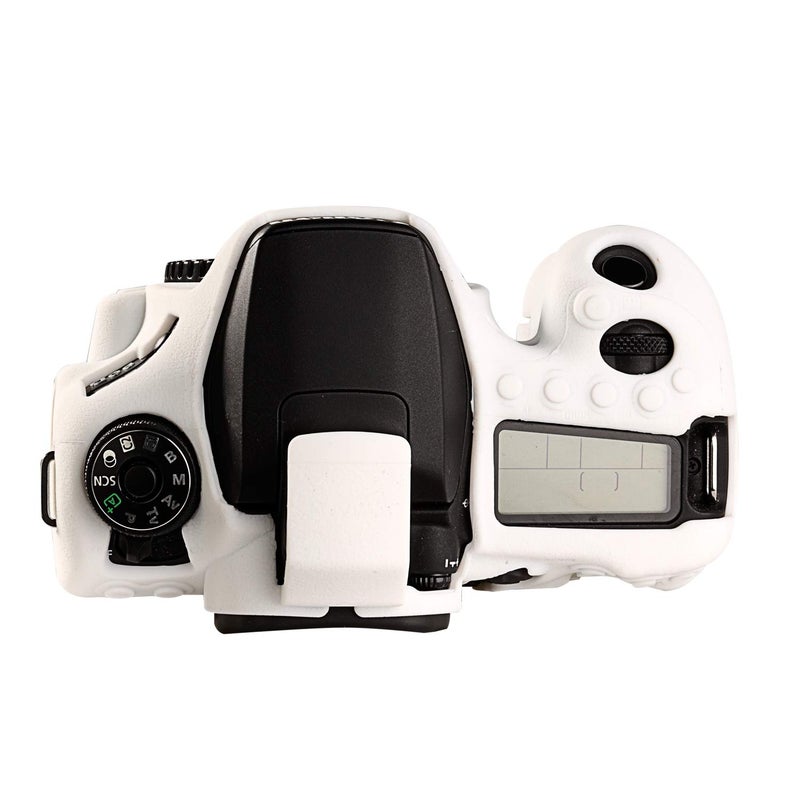 STSEETOP Camera Case for Canon EOS 90D - Silicone Protective DSLR Skin Cover, Detachable Cage, Shockproof, Dustproof (White) - Image 5